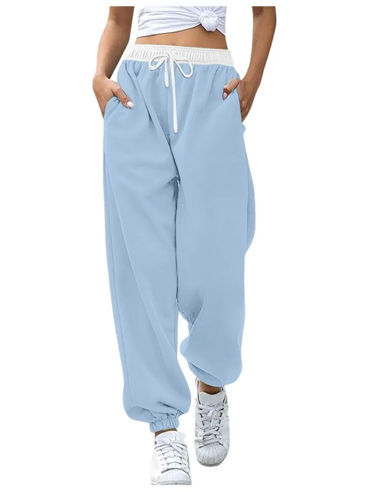 2024 Nové športové nohavice Jeseň a zimná mäkká teplá dámska s vysokým pásom Solid Color SportPants Lady Príležitostné voľné recťahovacie nohavice
