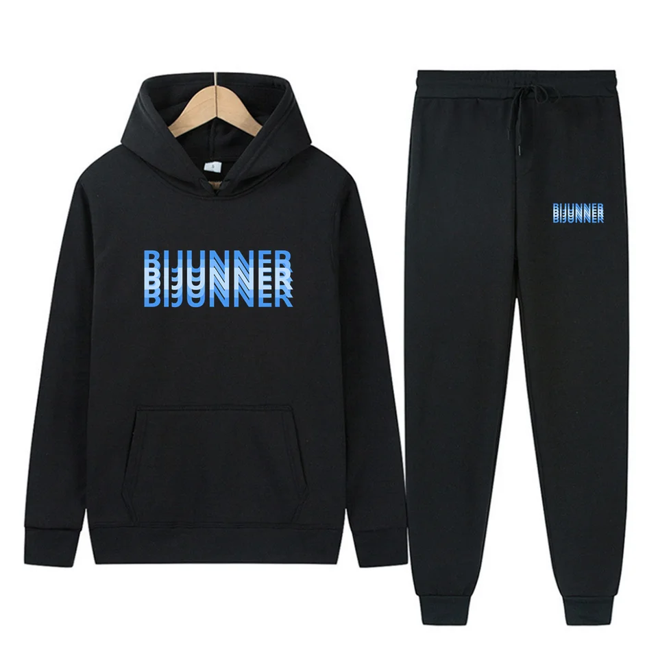 2024 Noví muži Ženy, ktoré prevádzkujú dvojdielne súpravy fleece pullover s kapucňou+nohavice pár unisex športové obleky Značka jesenná zima