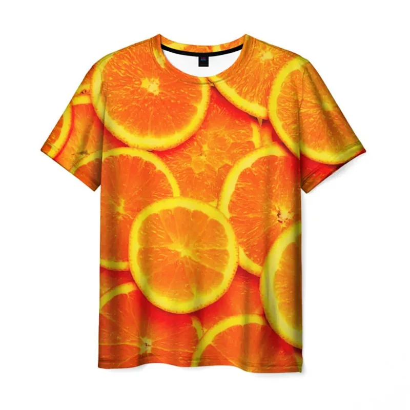 2024 Noví módne muži Dámske ovocné vzory Tričko Tričko Street Hip Hop Orange Watermelon 3D tlač Boys Detské tričká s krátkymi rukávmi vrcholy