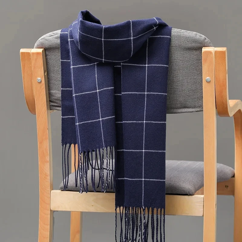 2024 Noví zimní muži šatky udržiavať teplé kašmírové šatky Príležitostné dizajnér značky Pashmina Neckerchief Tassel Business Shawl Wrap