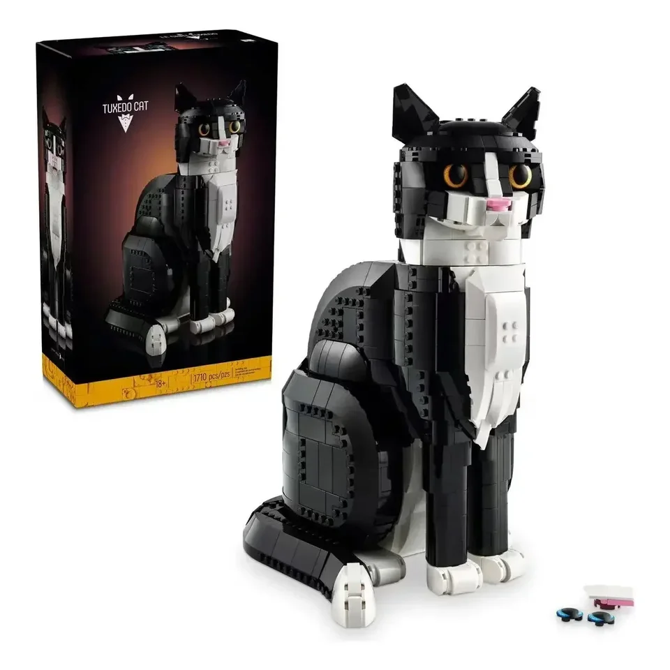 2024 NOVÝ 21349 Tuxedo Cat 43247 Lion Animal Model Building Bloky Zostavujú roztomilé karikatúry tehly hračky pre deti darčeky pre deti