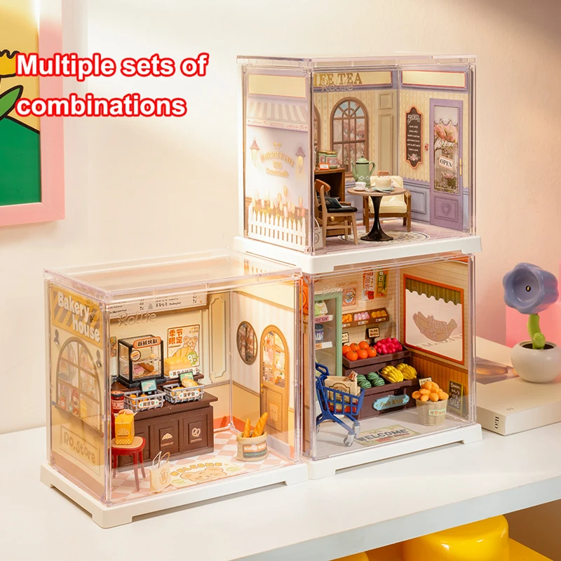 2024 Nový 3D puzzle Super World Mini DIY Handmade House Miniatúrne modelové zhromaždenie Hračky Hračky Detské vzdelávacie hračky Darček