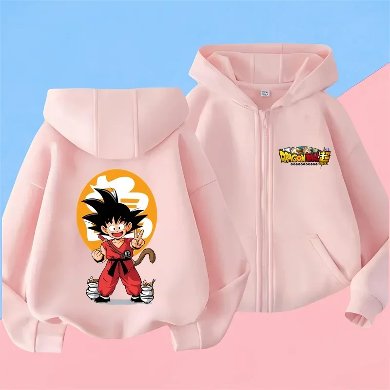 2024 Nový Dragonball Son-Goku Zipper Hoodies Boys Hoodies Detské oblečenie Set Pullover Tracksuit Jogging Girls Mikiny a nohavice