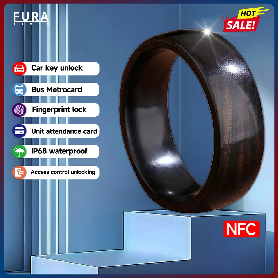 2024 Nový eben Cuid Smart Ring NFC ACCECT CONTROL CONCES Senzor Card môže klonovať inteligentný prsteň RFID/IC Multifunction