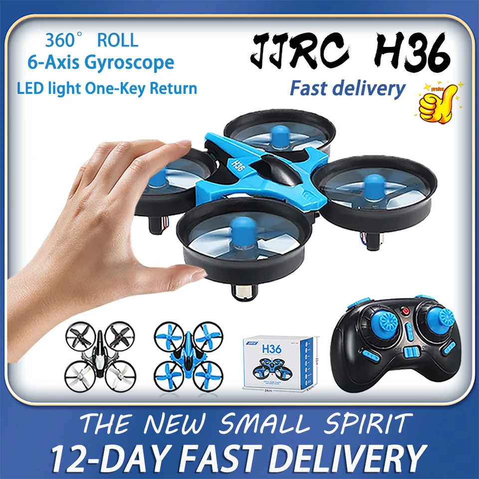2024 NOVÝ H36 MINI RC JJRC DRONE 4CH 6-osový helikoptér bezhlavý režim 360 ° Flip diaľkové ovládanie kvadrokoptéra mini dron pre deti