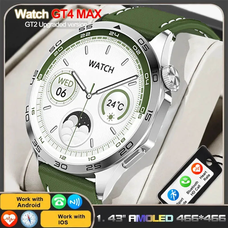 2024 NOVÝ HD Original Watch 4 Pro Smart Watch Men GPS Tracking AMOLED 466*466 HD SCREE NFC Bluetooth Call Waterproof Smart Watch