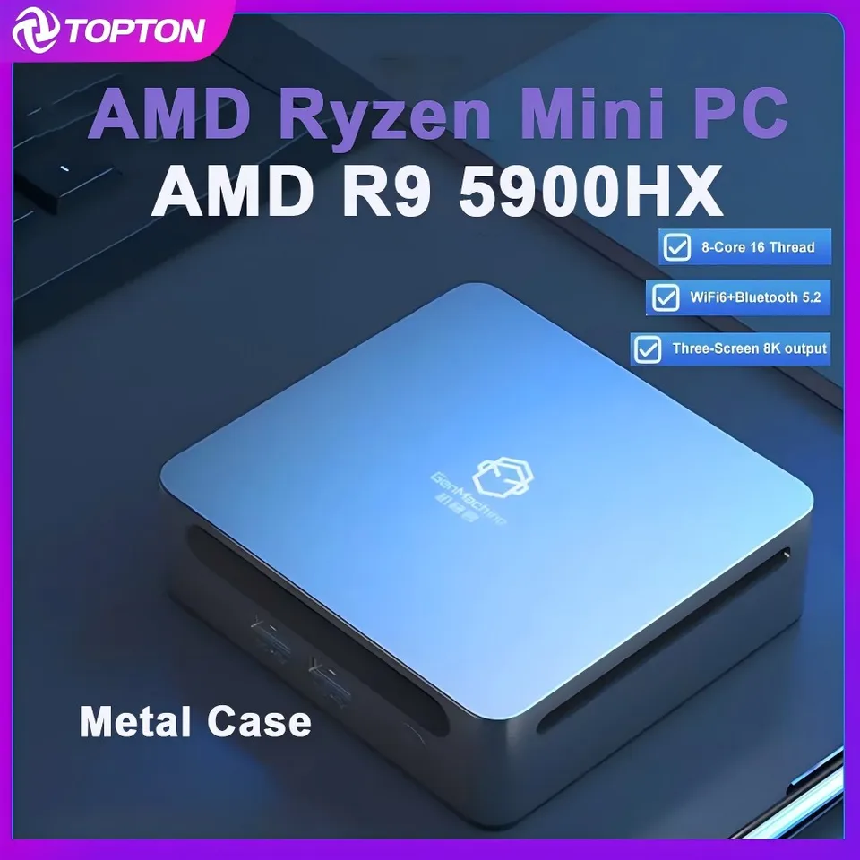 2024 Nový herný PC AMD Ryzen 9 5900HX 7 7730U Windows 11 DDR4 3200MHz NVME Mini PC Desktop Computer 3x4K HTPC WiFi6 BT5.2