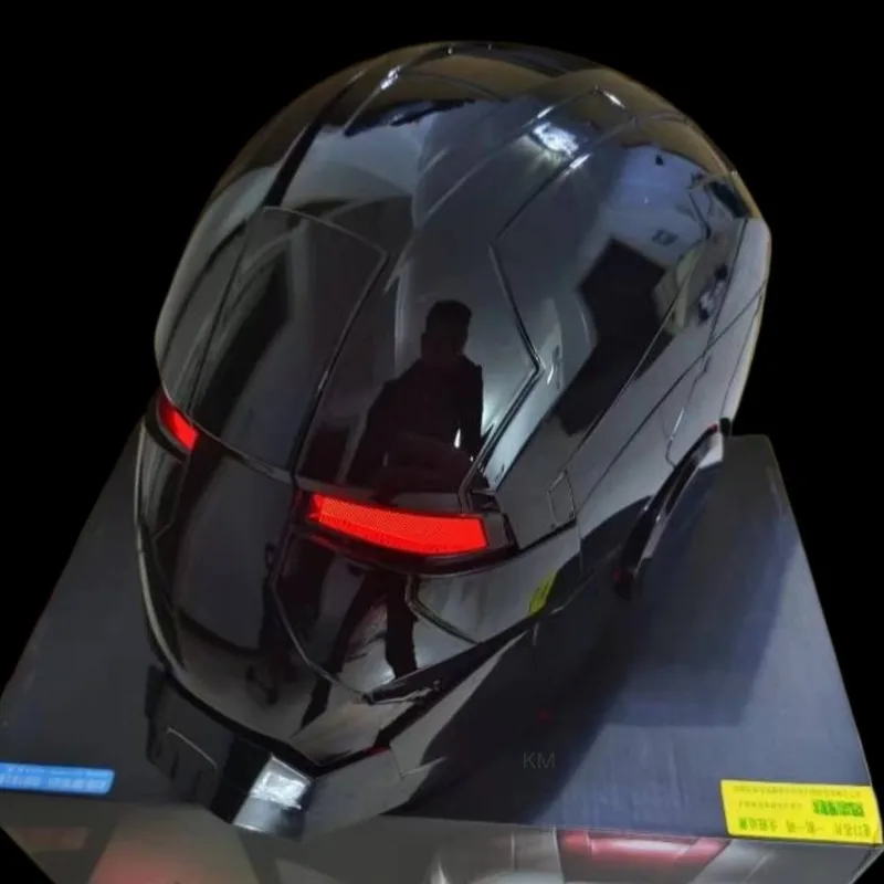 2024 Nový Iron Man MK5 čierna prilba Automatoc Automatoc Control Avengers MK7 MK5 COSPLAY s LED svetlom hračky Close Ironman Helme Gift