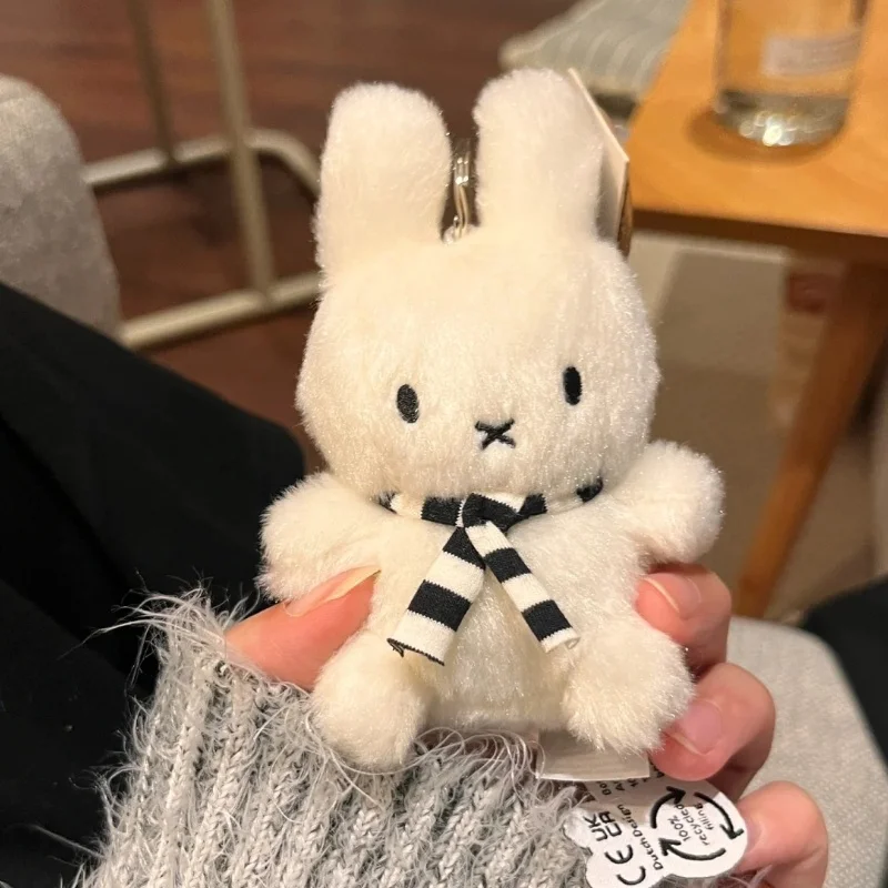 2024 Nový kawaii Miffys Keychain Prívesok roztomilý pruhovaný králičok Doll Bath Accessories Karika