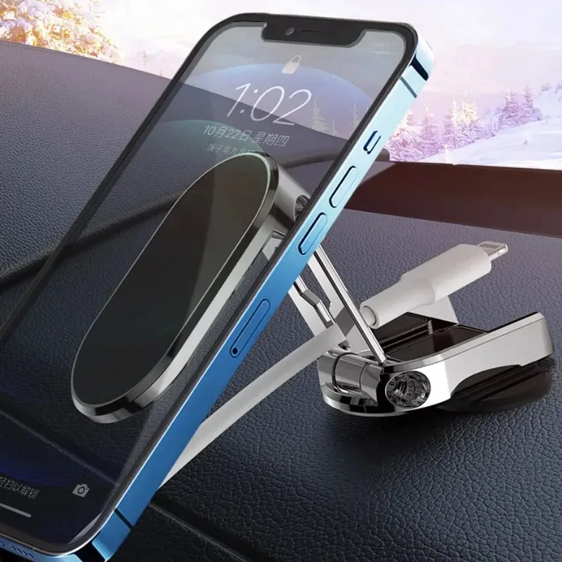 2024 Nový magnetický mobilný telefón pre navigáciu automobilov Magnetický automobil držiak mobilného telefónu skladací magnet stojan na telefón