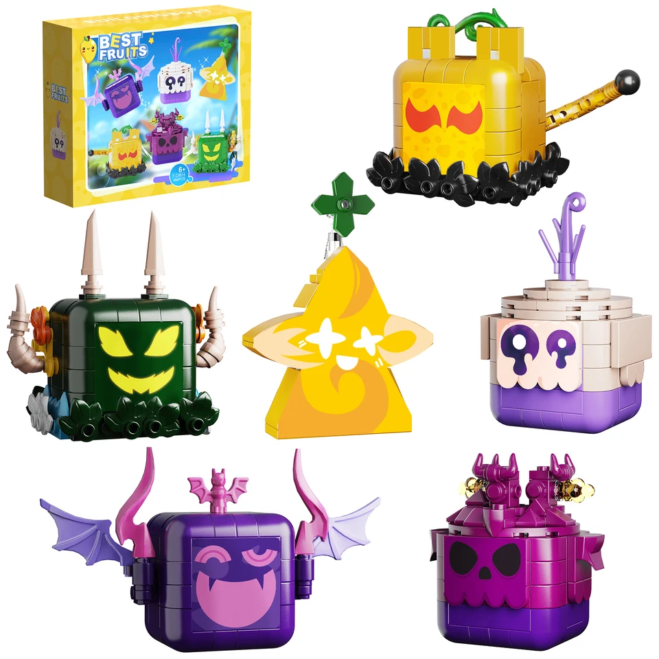 2024 Nový MOC 6-v-1 Blox Fruits Building Blocks Set Adventure Game Devil Fruit Figures hračky modely detské darčeky
