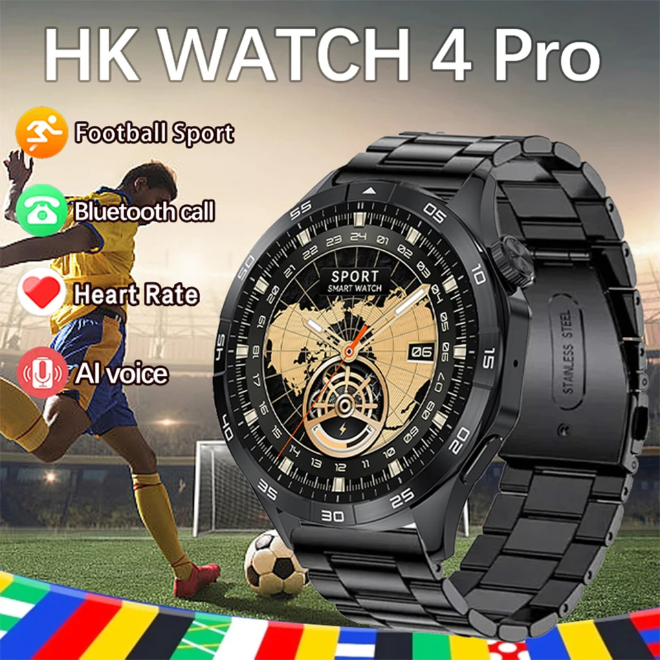 2024 Nový originál pre hodinky 4 Pro Smart Watch Men 100+ Športový režim futbalovej obrazovky Bluetooth Call Smart Watchs for Huawei
