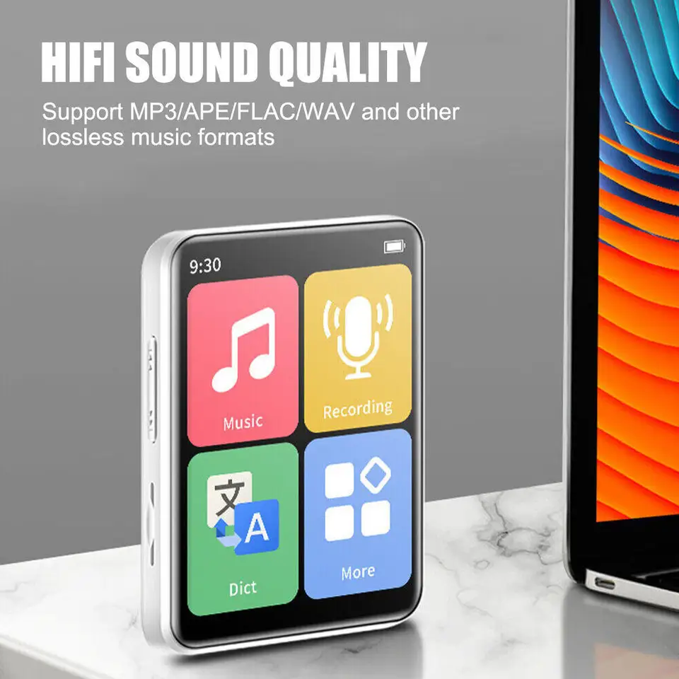 2024 Nový prenosný MP4 MP3 prehrávač Bluetooth 5.0 Clip Mini Walkman Študent Full Touch Screen Sport Sport Lossless Hifi Music FM Radio Radio