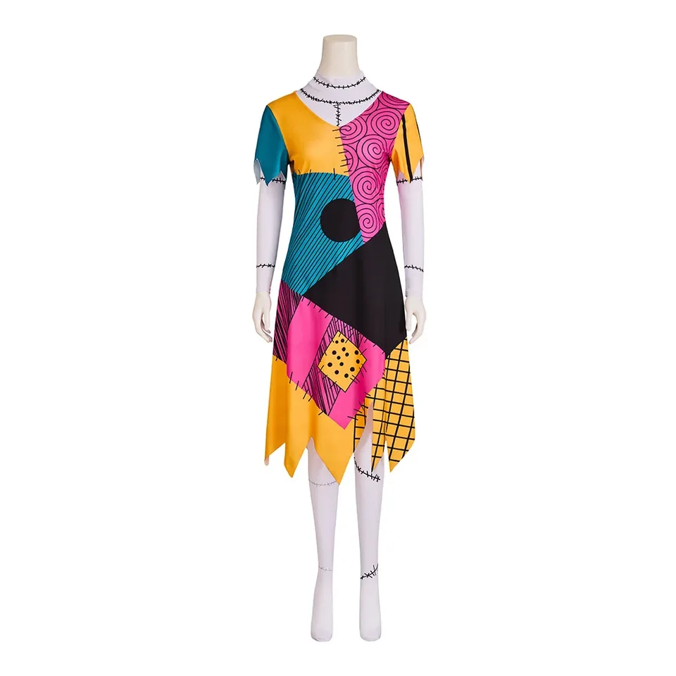 2024 Nový príchod Halloween Sally kostýmový film Nightmare Cosplay Salli Clocksuits Clothing for Women Girl pred vianočnými šatami