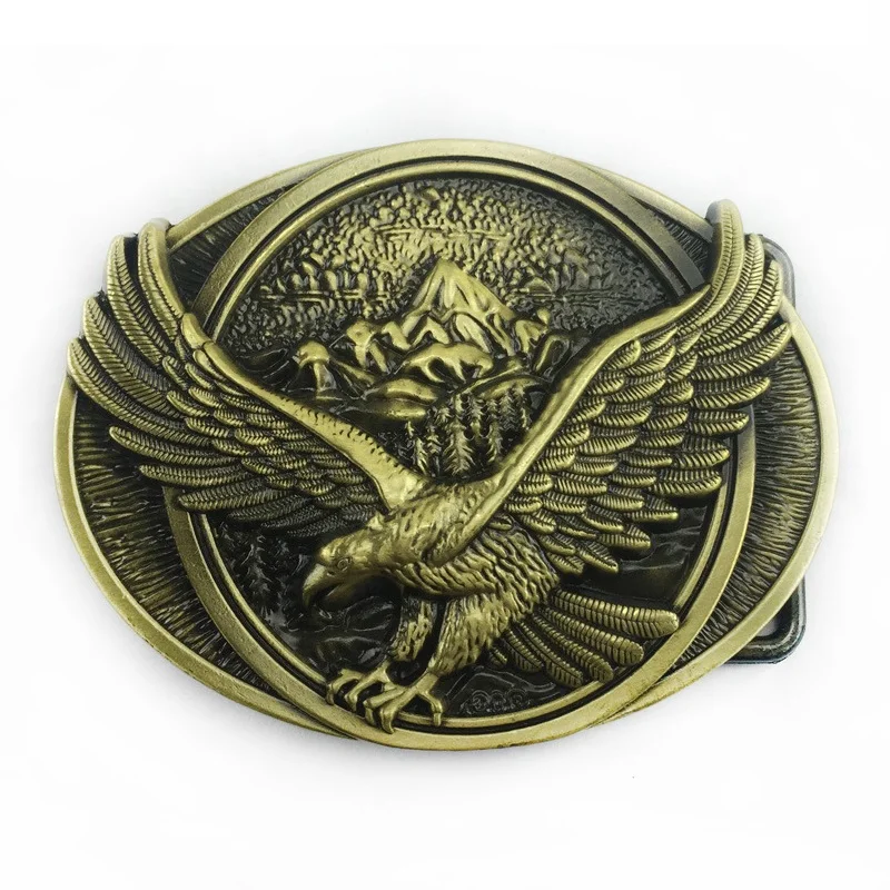 2024 Nový príchod horúce predávajúce bronzové farby Eagle Belt Buckle Men Štýlové klasické kovbojské hobily s 4 cm džínsové príslušenstvo