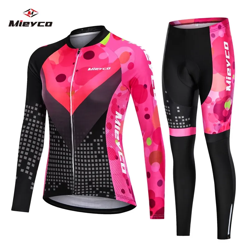 2024 Nový s dlhým rukávom oblečenie na bicykli na bicykli na bicykli Cycling Jersey Set Maillots Roupa Ciclismo Feminina