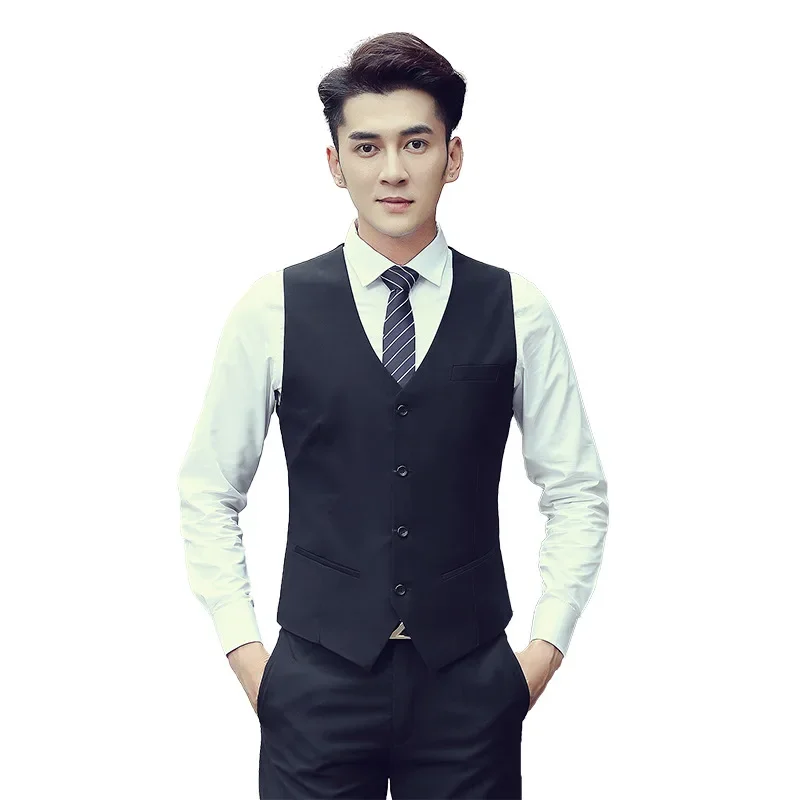 2024 NOVÝ Spring Men Vests Príležitostné pánske vesty Slim-Fit Kórejské pánske oblečenie oblečenie Muž Najlepší profesionálny oblek