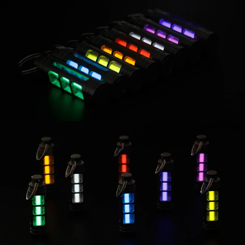 2024 Nový titánový zliatinový svetelný signál Lighdoor Light Outdoor EDC Luminous 3,5*25 mm fluorescenčná trubica samohlajúca reťazec kľúčov