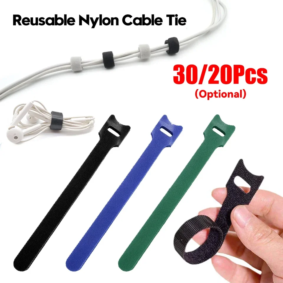 2024 Nový uvoľniteľný káblový kravata Nylon Wrap Zip Bundle Bandage 12x150 mm plasty Upevnenie Opätovné použiteľné kravaty Organizátor káblových káblov