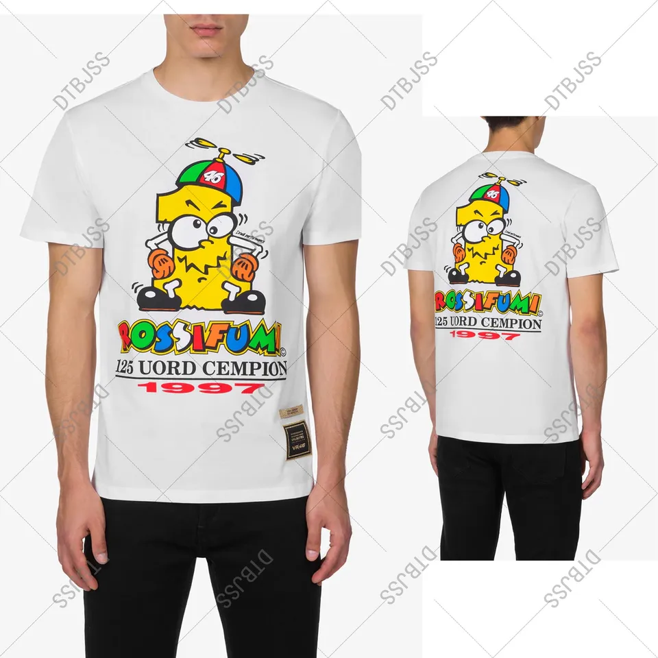 2024 Nový vintage Arriavl 46 Rossi Motorcycle Racing Tričko Majster sveta 1997 pre dospelých detí s krátkym rukávom Karikatúra tričko