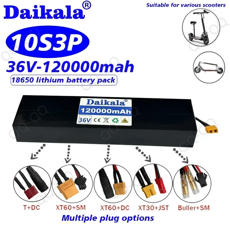 2024 Nový vysokokvalitný 10S3P 36V 120000MAH 18650 Littium-Ion Battery Electric Scooter M365 LIFEPO4+BMS