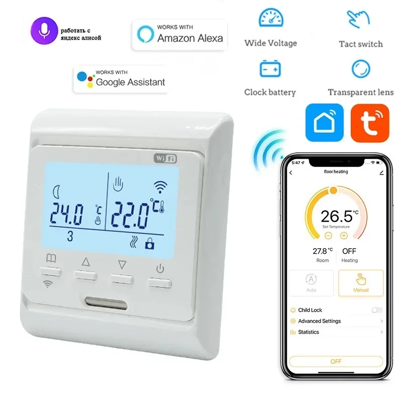 2024 NOVÝ WIFI Programovateľný termostat horúca podlaha 220V 16A Elektrické domáce podlahové vykurovanie teploty App