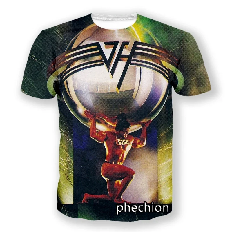 2024 PHECHION NOVINKY MODE MEN/ŽENY VAN HALEN Band 3D TLAČ TRAKOVÉ TIRNE TRIPEVE TRIPRÁRNE HIP HOP HOP Summer T TRISK TOPS S150