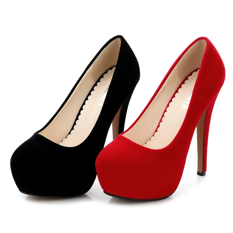2024 Platforma s vysokými podpätkami čerpadlá 14 cm Sexy dámy Party Red Stiletto podpätky 4 cm vodotesné dámske topánky Veľkosť 46 okrúhly