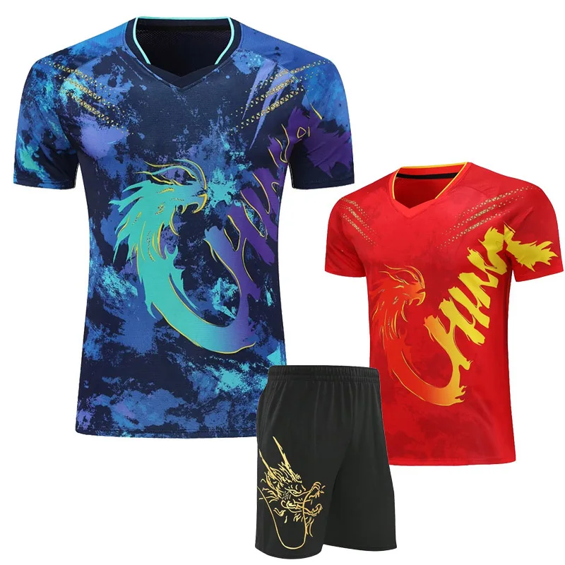 2024 Posledný Čína Dragon Team Table Table Treins Shorts for Men Dennín Denné tenis Pingpong Tshirt Custom Text Logo Futbal