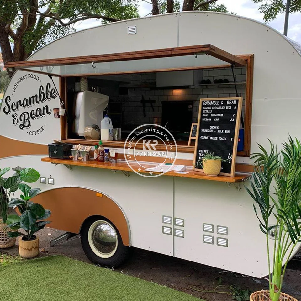 2024 Potravinový príves s grilom Grill Outdoor Mobile Kitchen Kitchen Hot Dog Cart Burger Van Fast Food Truck na predaj