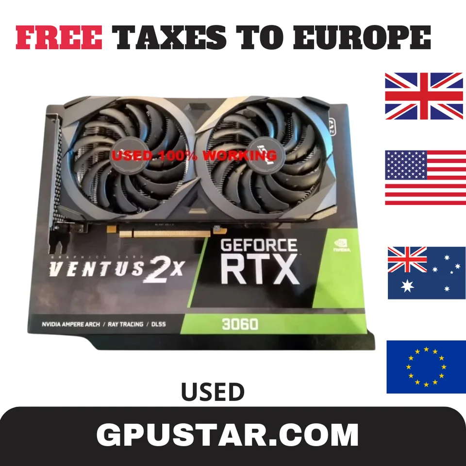 2024 Použité RTX 3060 Ventus GeForce 2x 12g OC Grafická karta GDDR6 HEAT-SIND WIKLE KARTY