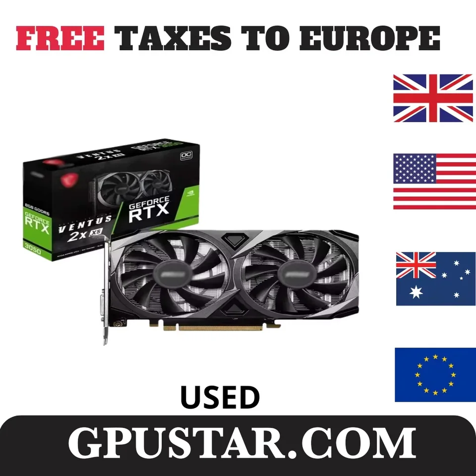 2024 Použitý GeForce RTX 3050 Ventus 2x XS 8g OC Graphics Graphics Card 8GB GDDR6 128-bit HDMI DP PCI-E 4.0x8 6pin Desktop