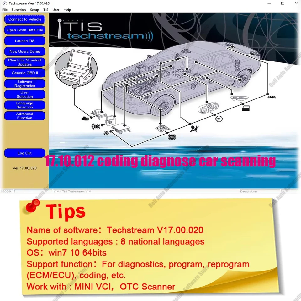 2024 pre Toyota Techstream V16.30.013 Scanning Software ECM ECU +Techstream17.10.012 Kódovanie Diagnostika skenovania automobilov OTC OTC