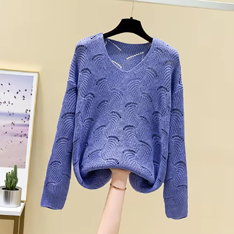 2024 Príležitostné elegantné sladké jesenné zimné zimné V-krk Dutlow Out Top Dámsky sveter Solid Celú porovnávanie pullover Knitwear Kórejský nový