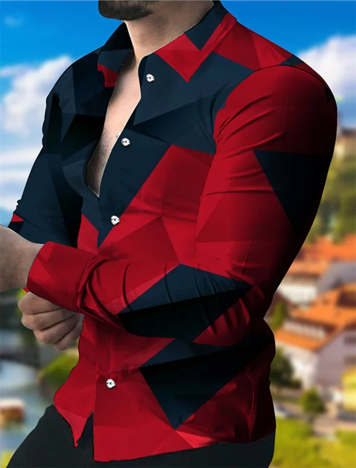2024 Pánska párty Top Luxury Social Men's Laskel Gomolk 3D tlač s dlhým rukávom Dlhé rukávy Casy Street Designer Oblečenie