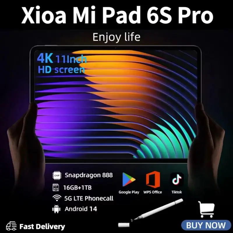 2024 Pôvodná globálna verzia Tablet PC Xiao Pad 6S Pro Android 14 Snapdragon 888 12000mah 16 GB+1TB 5G Dual SIM karta HD 4K MI Tab Tab