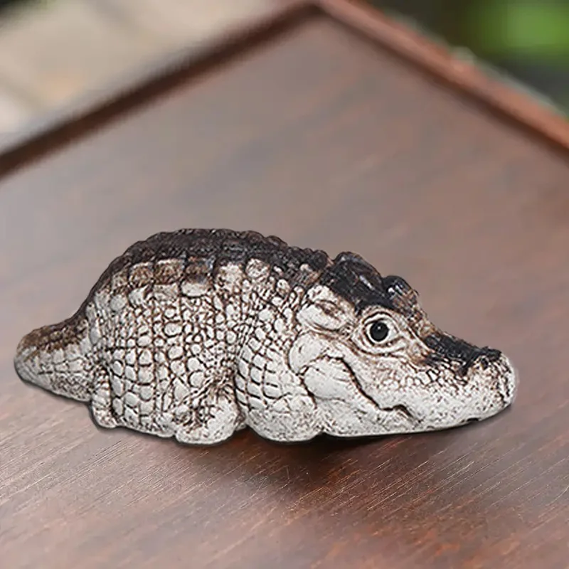 2024 Roztomilý krásny živicový čaj Pet krokodíl Ornament Ručne vyrobený čajový obrad čajový súprav