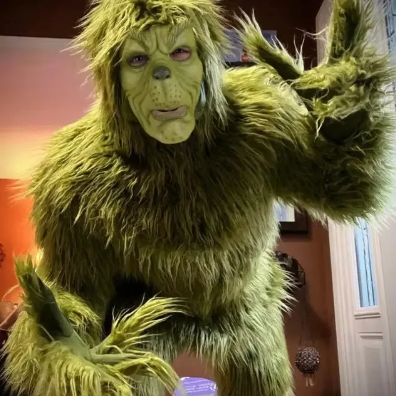 2024 Santa Claus s vlasovými nohavicami Oblek hrajte kostým 2024 Halloween výbuch
