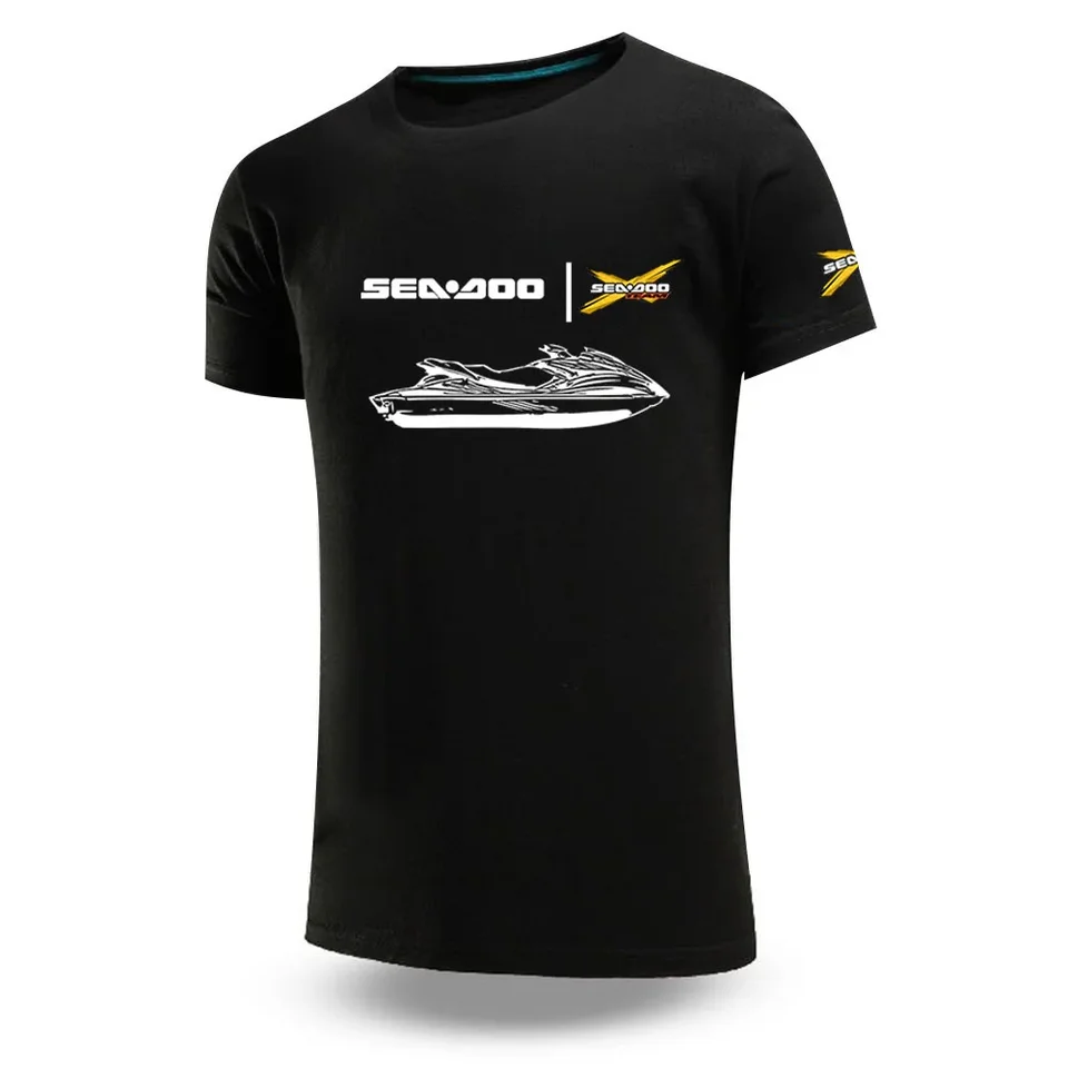 2024 Sea Doo Seadoo Moto Summer Fashion Men Pohodlné príležitostné ležiace rukávy Flip golier Slim Fit Jogging Fitness Thirt Top