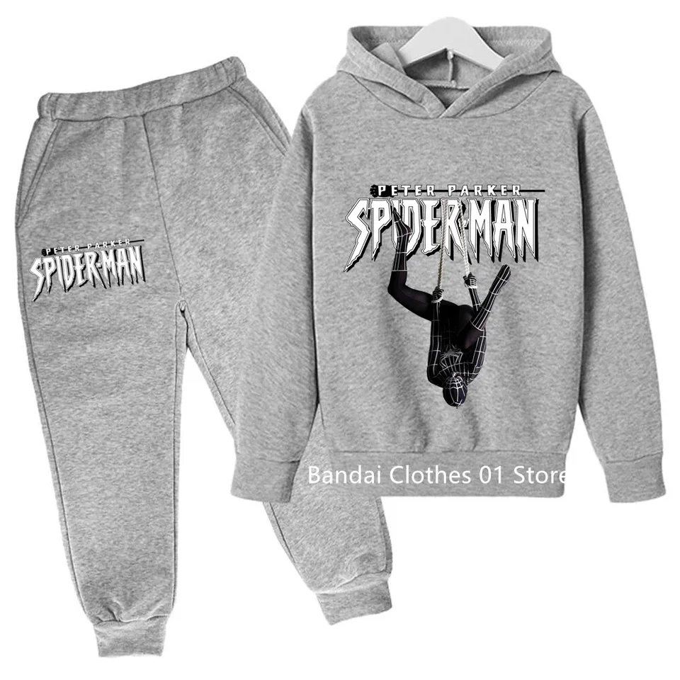 2024 Spiderman Boys Swater Set Spring a jeseň nových pulloví detských chlapcov veľkých detí s dvojdielnym oblek