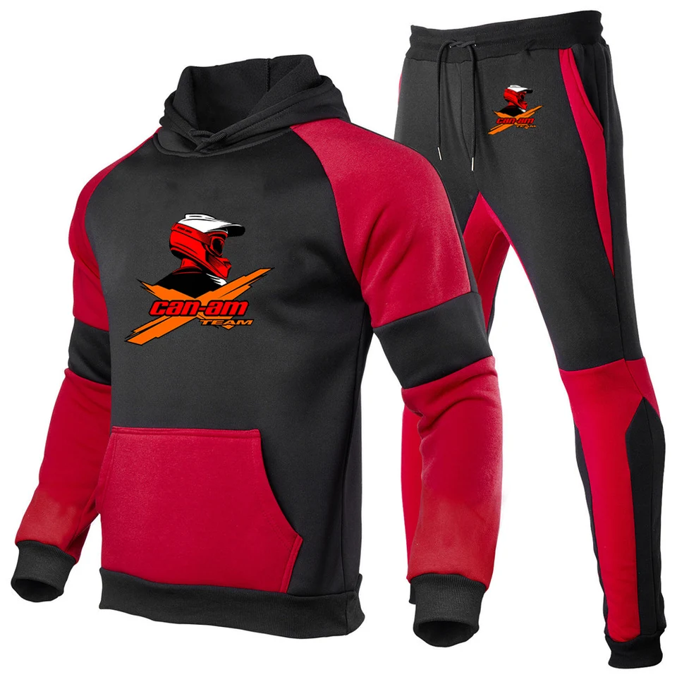 2024 Spring Autumn Mens Can Am Team Spyder Motorcycle Logo tlač Trend trendy vreckové dráhy+módne tepláky zostrihová súprava