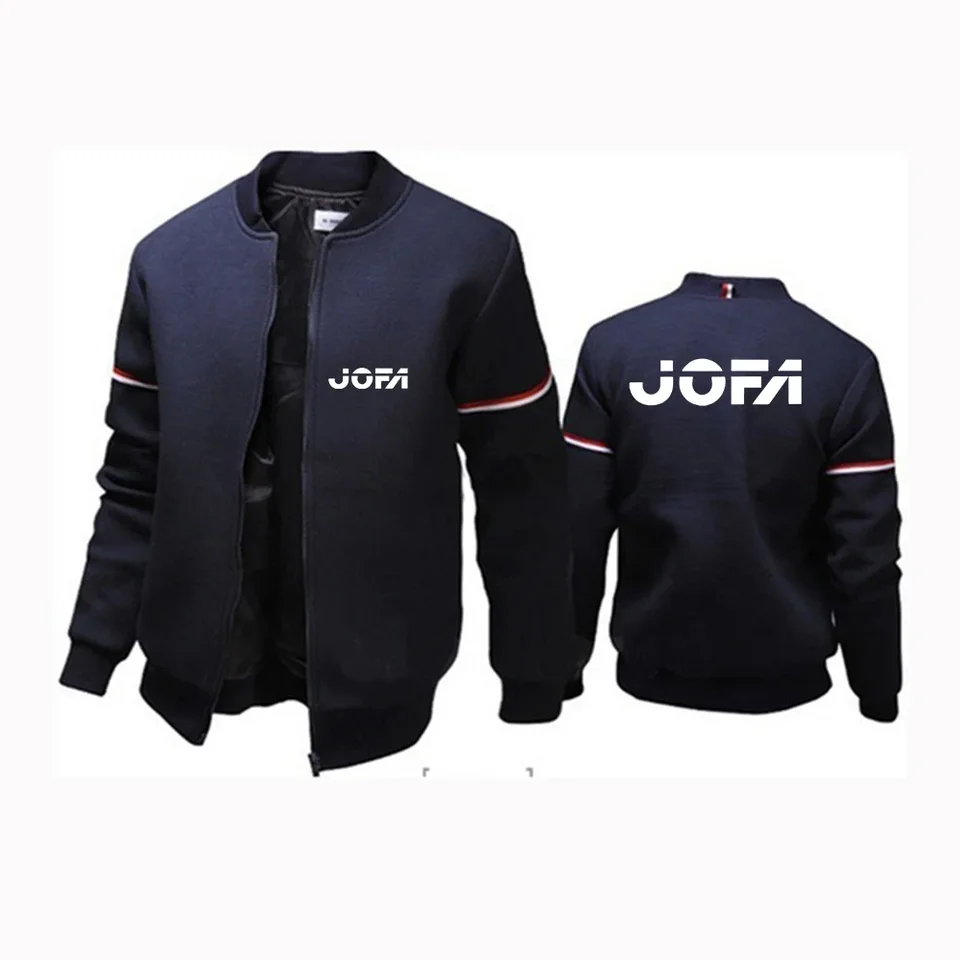 2024 Spring Autumn Pánske logo Jofa Hockeyer Logo Tlač osobnosti stánok s dlhým rukávom Pevná farba Populárne zipsové letové bundy