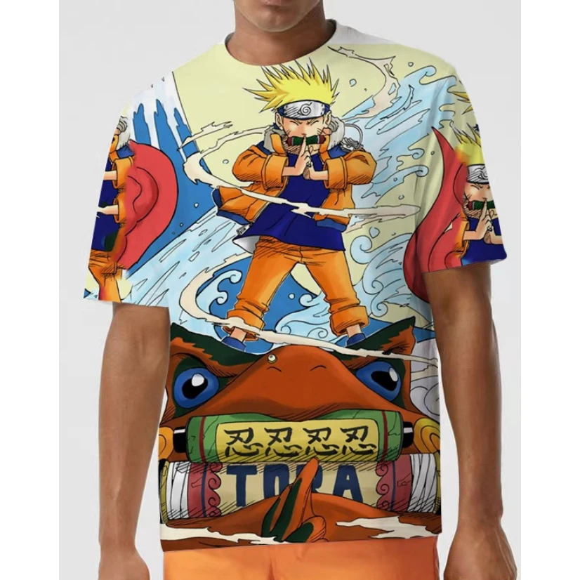 2024 Summer 3D tlačené tričko Naruto Anime Mužský krátke rukávy módne deti Tričko