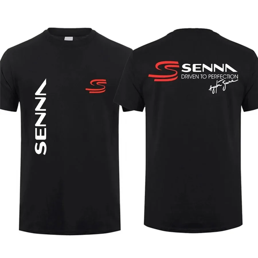 2024 Summer Men T tričko Ayrton Senna Brazílska Formula 1 Legenda Women Women Cotton Trič