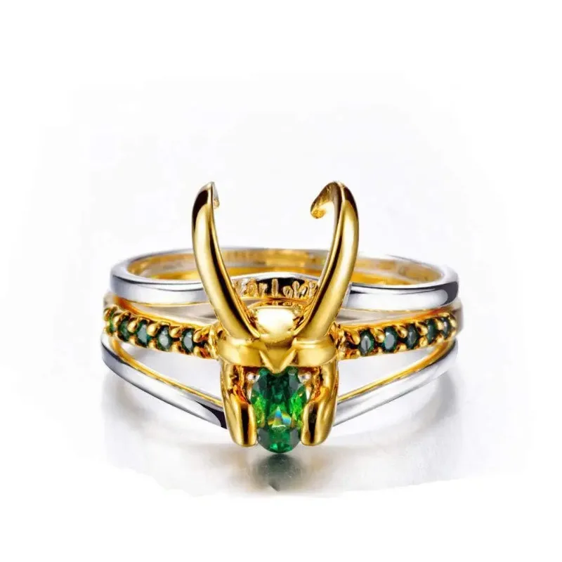2024 Trend Loki Rings Thor Loki Helma sada prsteňov film Superhrdina pánsky prsteň set single zirkónové prsty doplnky punkové šperky
