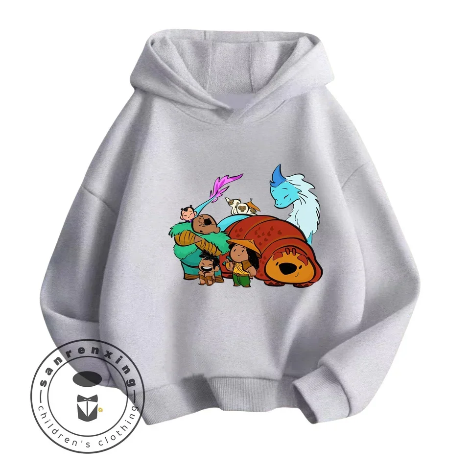 2024 Trendy Cartoon Raya a posledný odev Dragon s Avant Garde Fashion Flair Detská jarná a jesenná mikina