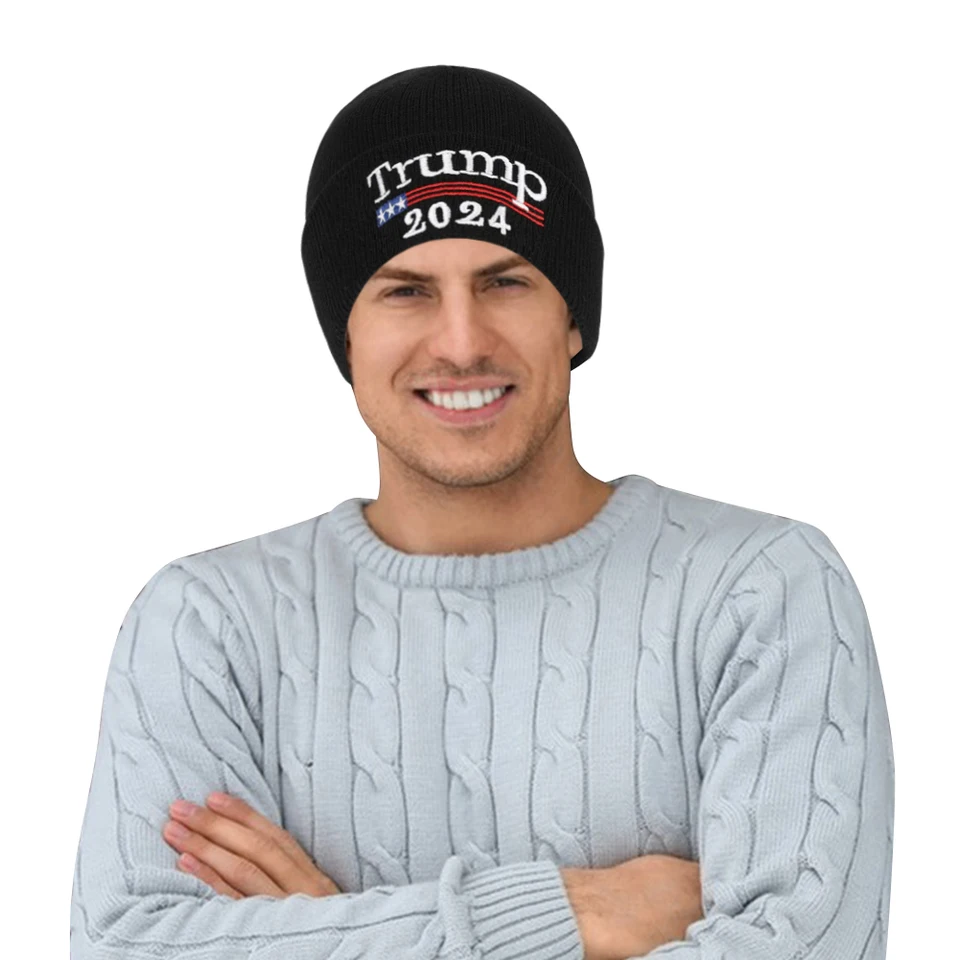 2024 Trump Beanie Hat Priedubný Donald Trump Hat Multifunkčný Trump Winter Knit Hat na jesennú zimu