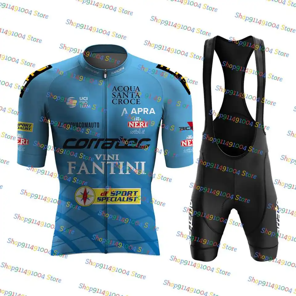 2024 Tím Corratec Blue Cycling Jersey Nastavený na bicykli s krátkym rukávom Pánske košele na bicykli MTB Wear Maillot