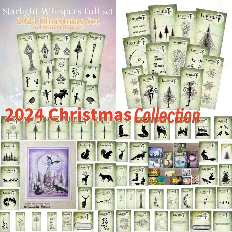 2024 Vianočné svetlo Whispers Collection Stamps Stencil Scrapbook Denník Dekorácie Embosing Cut Die Template DIY