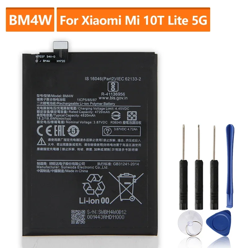 2024 Výmena výroby Batéria pre Xiaomi Mi 10T Lite Mi10T Lite 5G BM4W Nabíjateľná telefónna batéria 4820 mAh